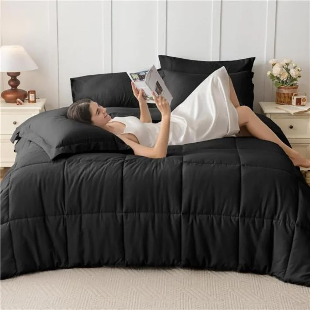Queen Comforter Set, Ultra-Soft Bed in a Bag Queen Size 7 Pieces, Oeko-TEX
